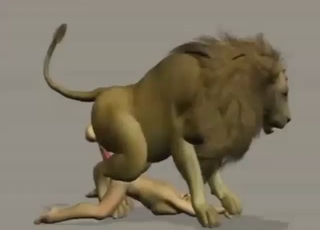 Zoophile porn with a lion that fucks a dude