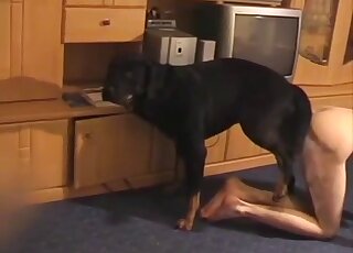 Awesome ass to ass anal porn with a bestiality slut